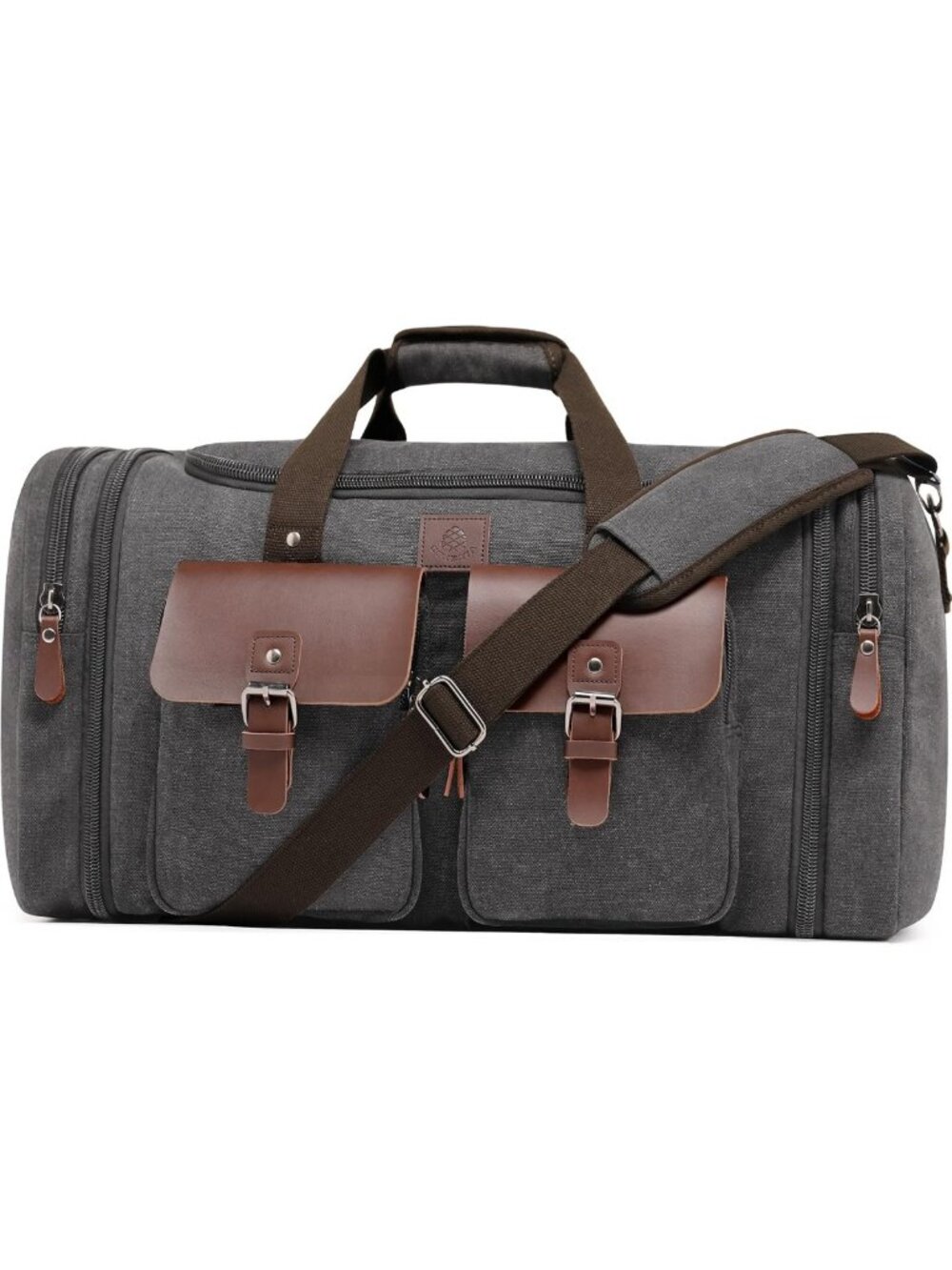Expandable 50L Canvas Duffle Bag for Travel, Overnight & Weekend Getaways